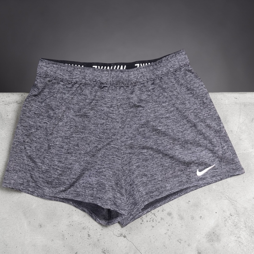 Nike Women's Heathered Black Athletic Shorts - Picture 2 of 4